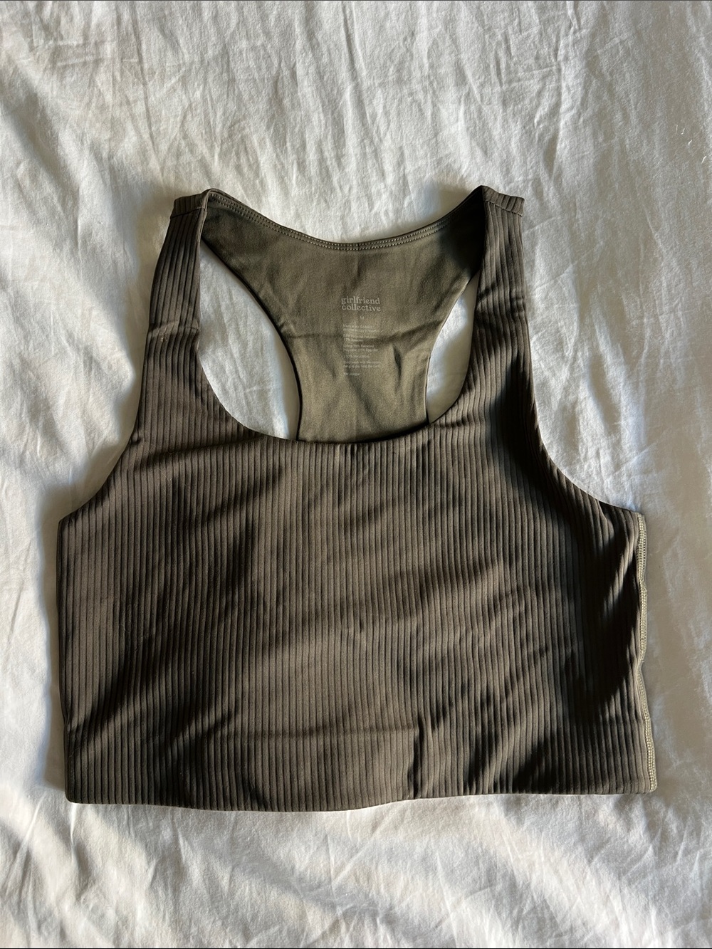 girlfriend collective Olive Ribbed Paloma Sports Bra